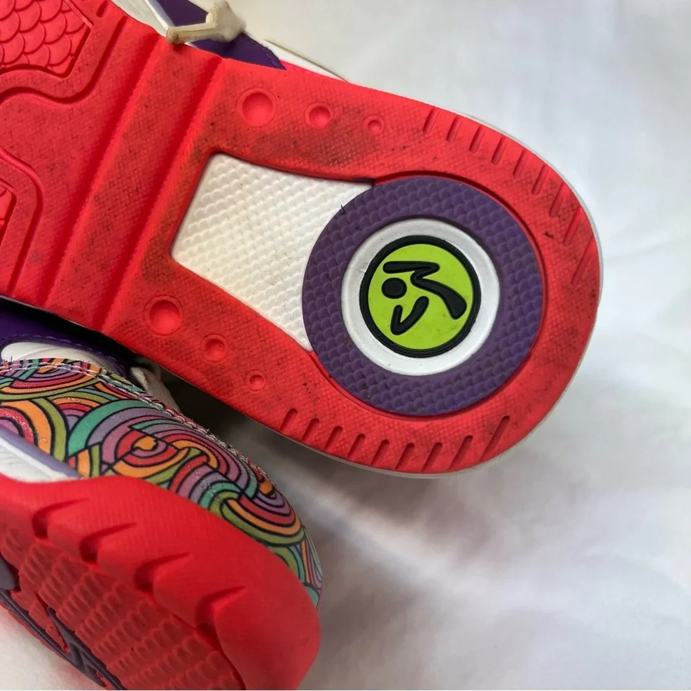 ZUMBA colorful neon rainbow hightop tennis shoes. - Picture 8 of 10